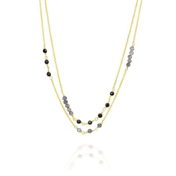 Beaded Double Chain Necklace