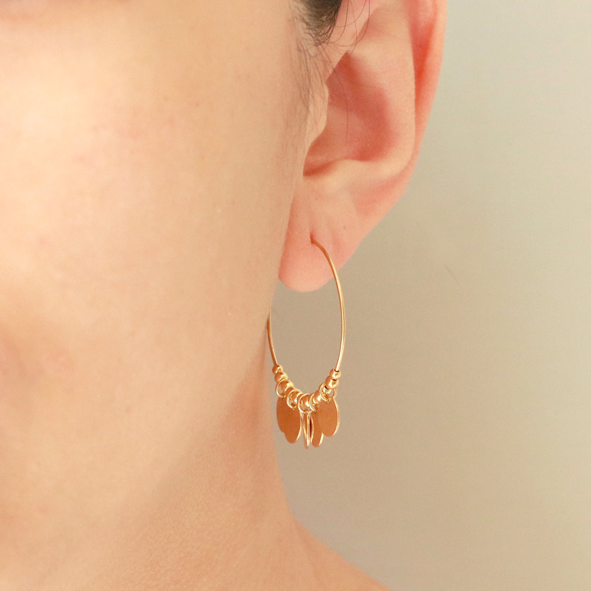 Shimmery Coin Hoops