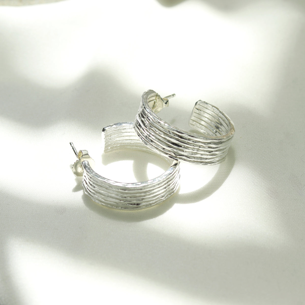 Textured Chunky Hoop Earrings