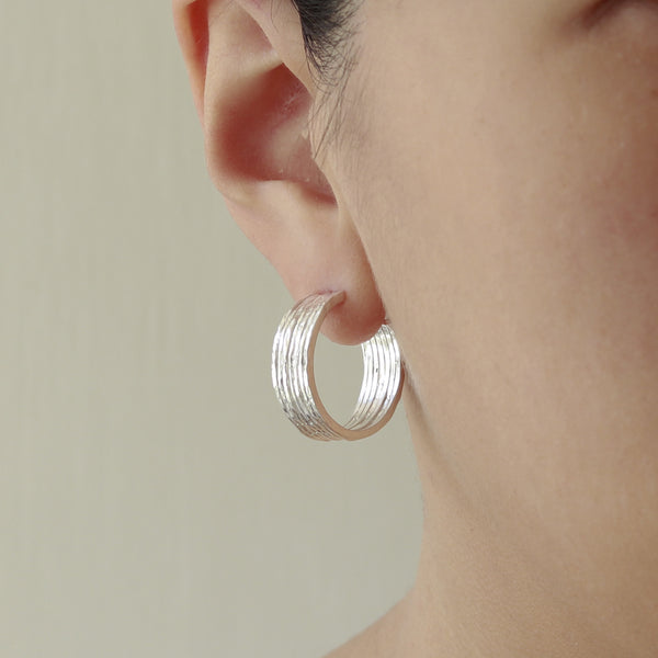 Textured Chunky Hoop Earrings