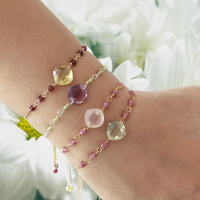 Cushion Cut Gemstone Slider Bracelet