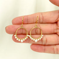 Small Pearl Circle Earrings