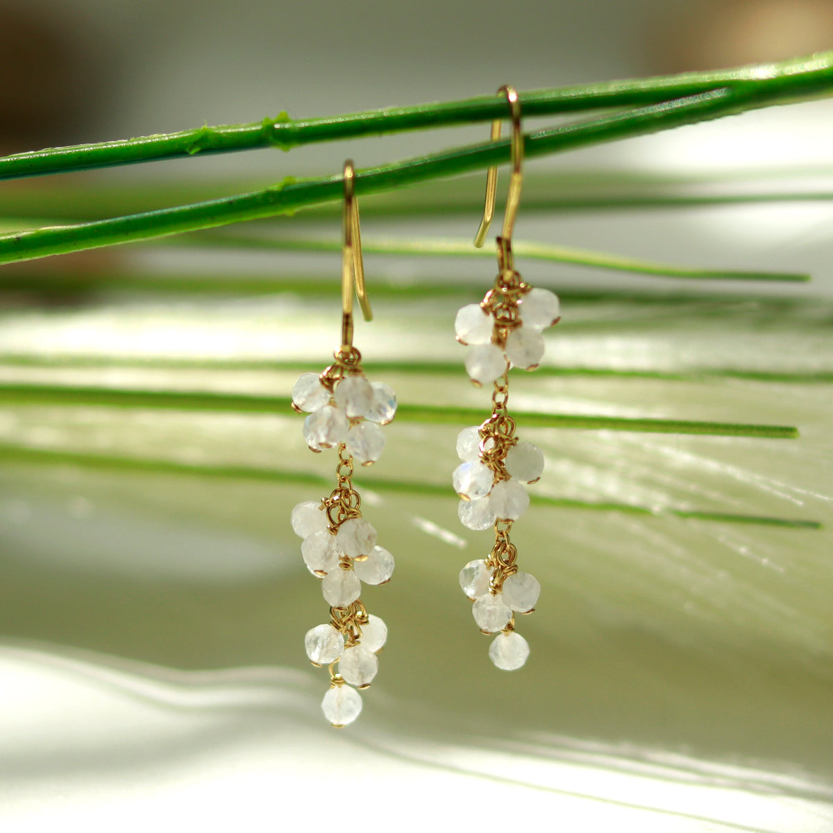 Long Grape Cluster Earrings