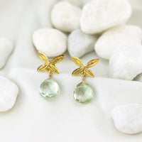 Butterfly and Stone Earrings