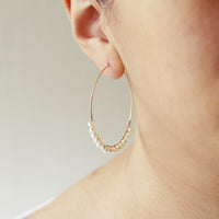 White Pearl Wrapped Hoops