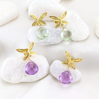 Butterfly and Stone Earrings