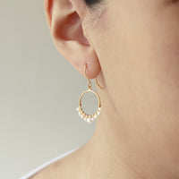 Small Pearl Circle Earrings