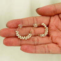 Wrapped Pearl Cluster Hoops