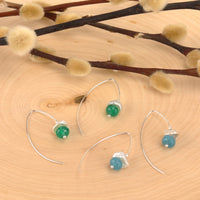 Pod Earrings with Keshi Pearl and Stones