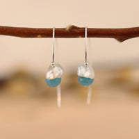 Pod Earrings with Keshi Pearl and Stones