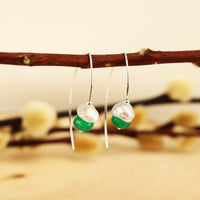 Pod Earrings with Keshi Pearl and Stones