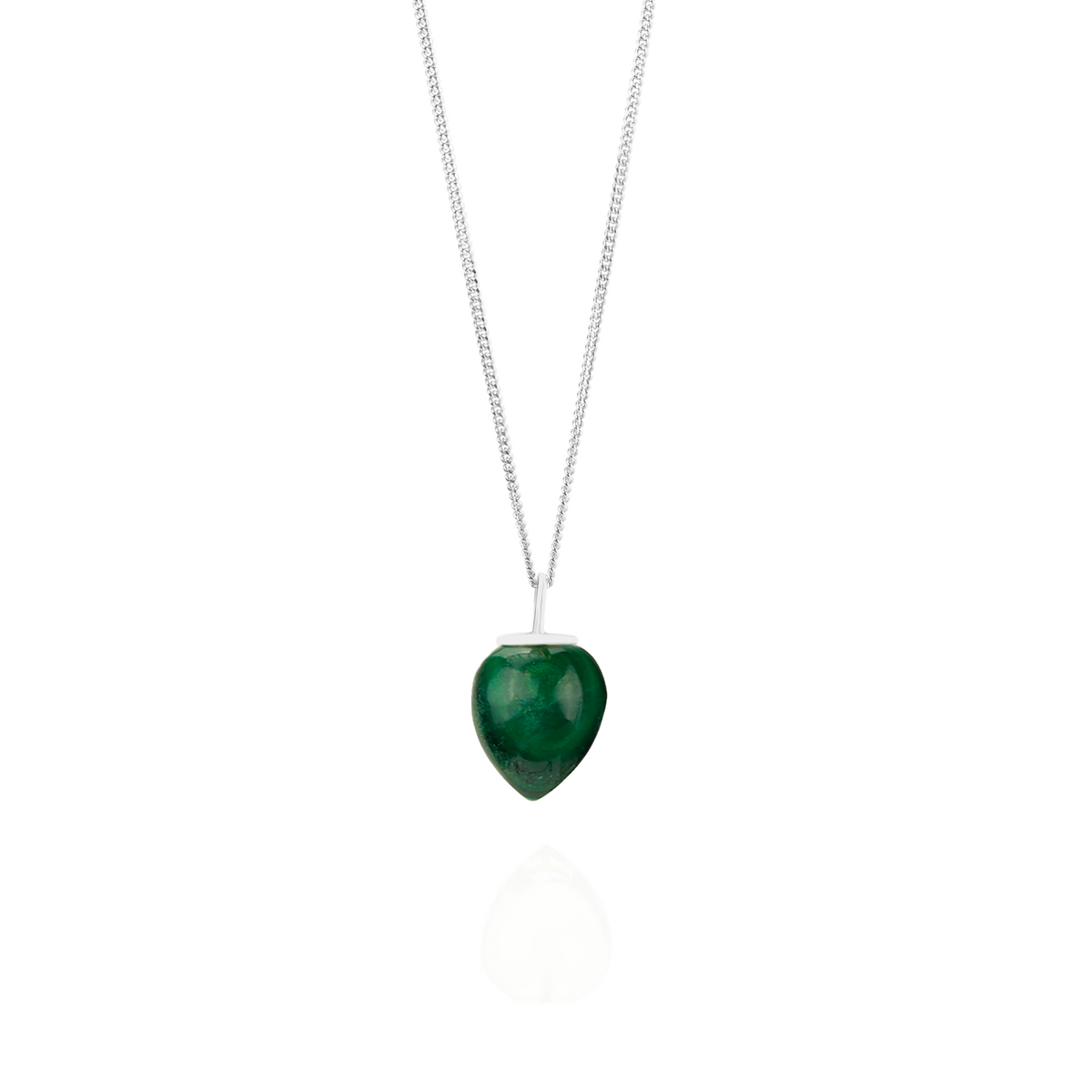 Sterling silver smooth acorn pendant featuring a vibrant green amethyst gemstone, perfect for adding a unique and elegant touch to any jewelry collection.