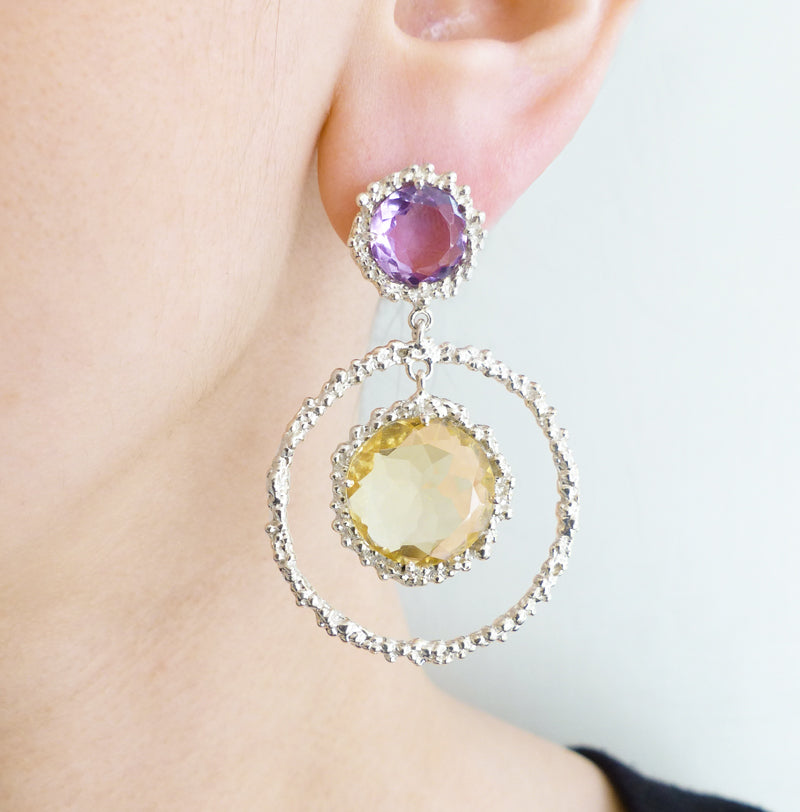 Amethyst & Citrine Earrings