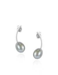 Pearl Curved Stud Earrings