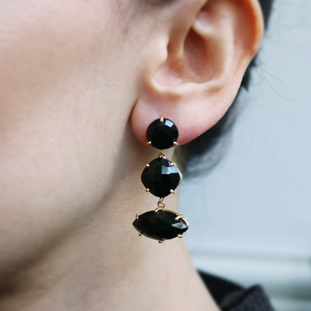 Dramatic Black Drop Earrings