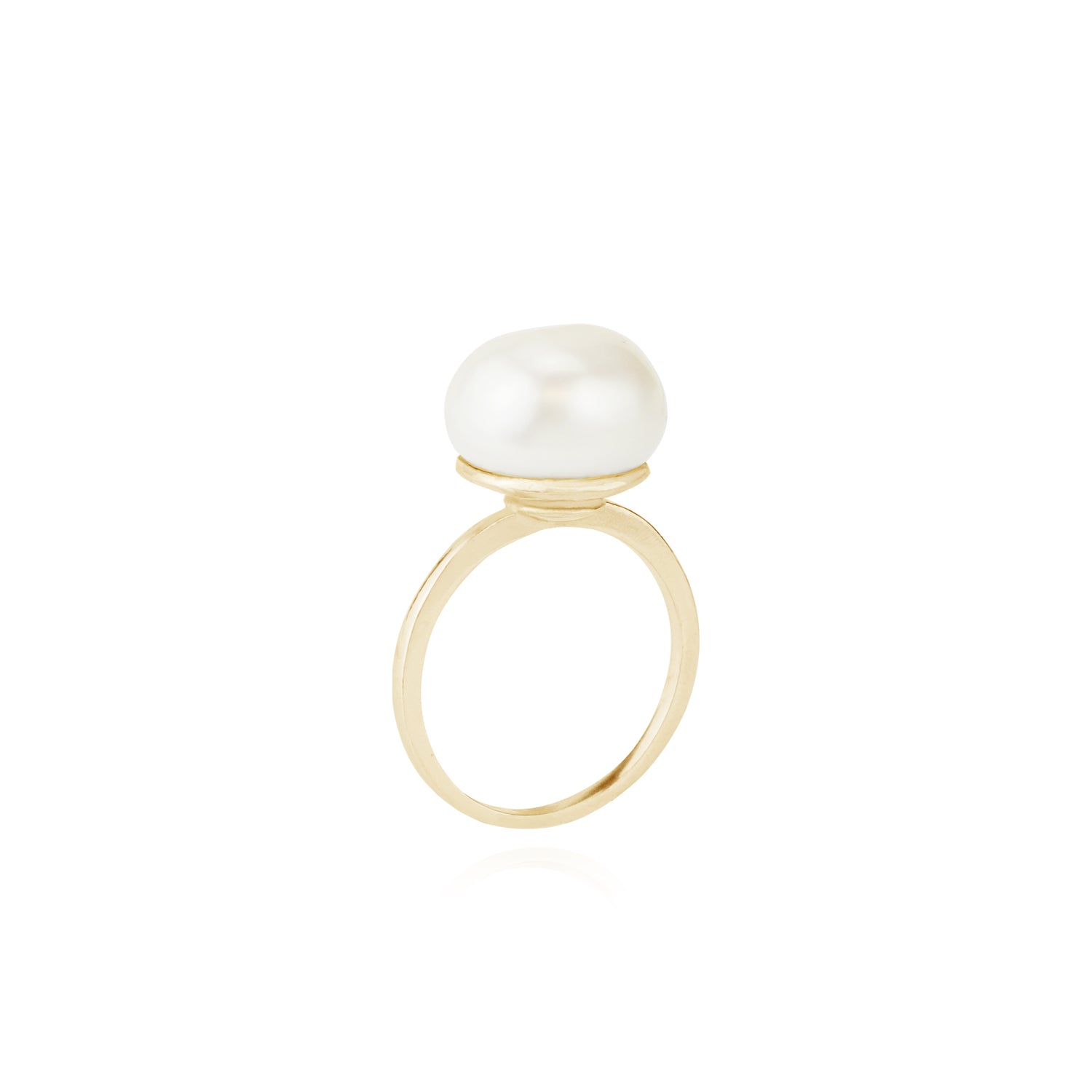 Large Single Pearl Ring – Mounir Jewellery