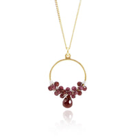 Garnet Hoop Pendant