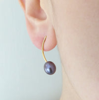 Pearl Curved Stud Earrings