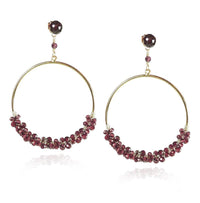 Garnet Statement Hoop Earrings