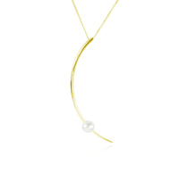 White Pearl Curved Spear Pendant