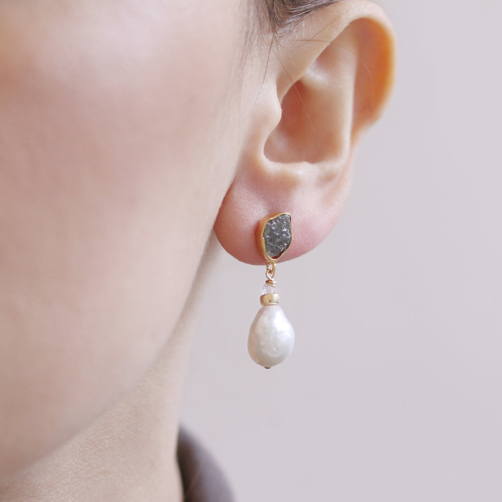 Diamonds & Pearl Drop Earrings – Mounir Jewellery