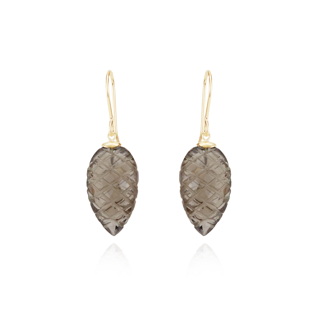 Carved Leaf Drop Earrings