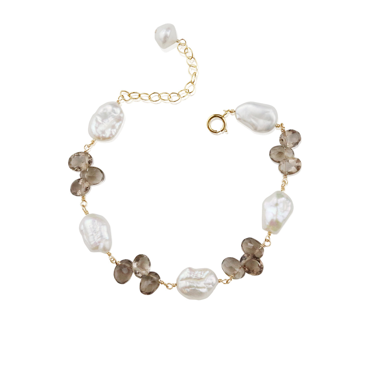 Keshi Pearl & Gemstone Bracelet