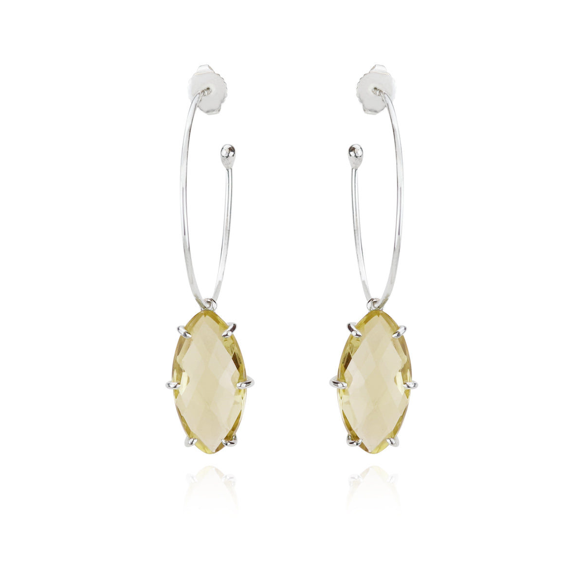 Lemon Quartz Drop Hoops