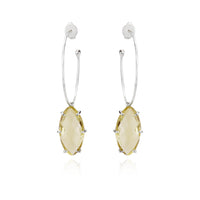 Lemon Quartz Drop Hoops