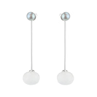 Pearl and White Chalcedony Earrings