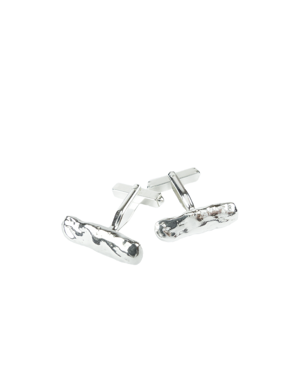 Silver Bark Cufflinks