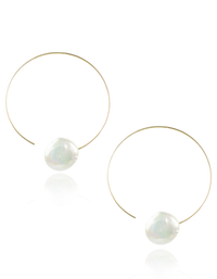 White Pearl Hoop Earrings