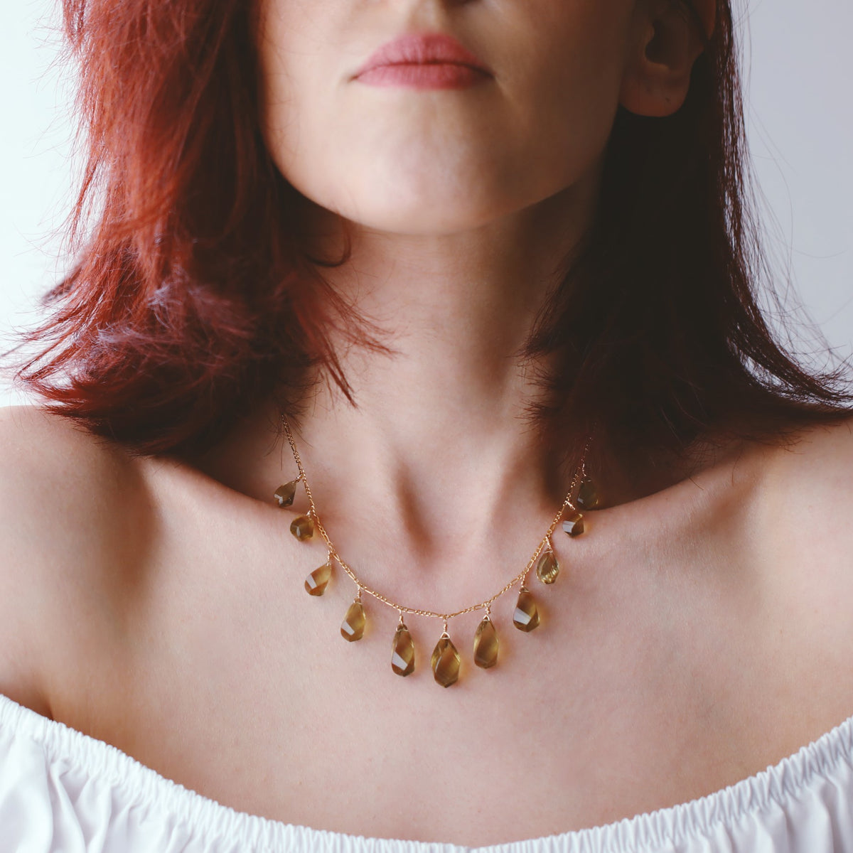 Cognac Quartz Necklace